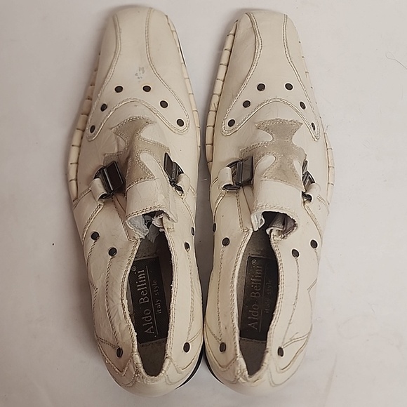 Aldo Bellini Italy Mens Off White Leather Studded Awesome Shoes Sz9 Renaissance main image 9